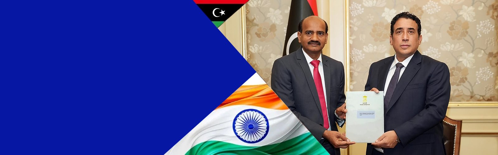 <div class="carousel-caption text-start">
<p class="welcome-line mb-2 delay-1">Ambassador Dr. Hifzur Rahman calls on President of the Presidential Council of the State of Libya Dr. Mohamed Yunis Al Menfi on 17 January 2026</p>
</div>