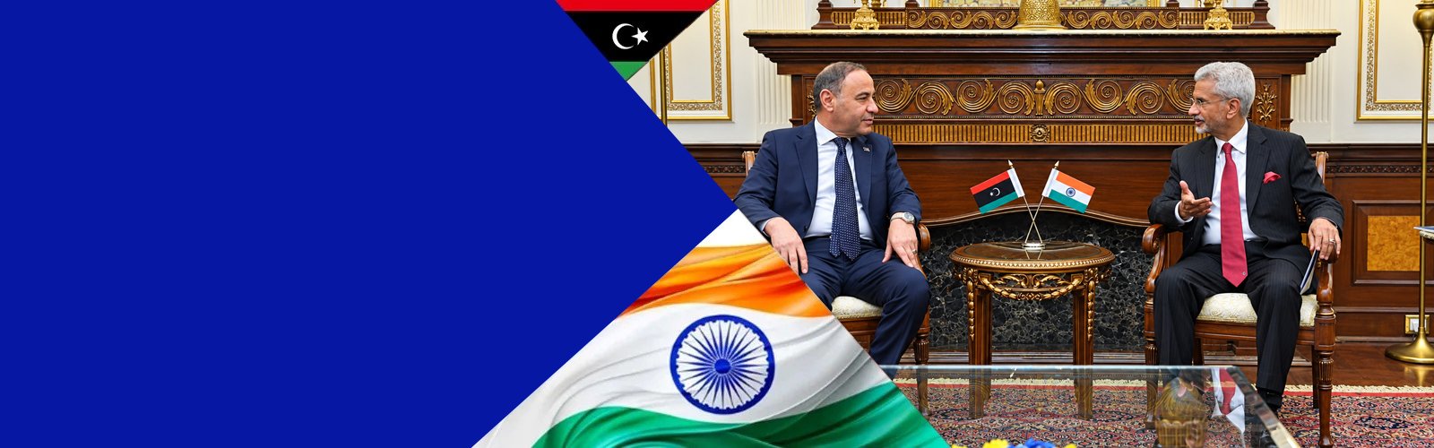 <div class="carousel-caption text-start">
<p class="welcome-line mb-2 delay-1">External Affairs Minister, Govt of India Dr. S. Jaishankar holds bilateral meeting with Minister in-charge of Foreign Affairs and International Cooperation in the Govt of National Unity of the State of Libya Mr. Taher Al Baour in New Delhi on the sidelines of India Arab Foreign Ministers Meeting on 30 January 2026</p>
</div>